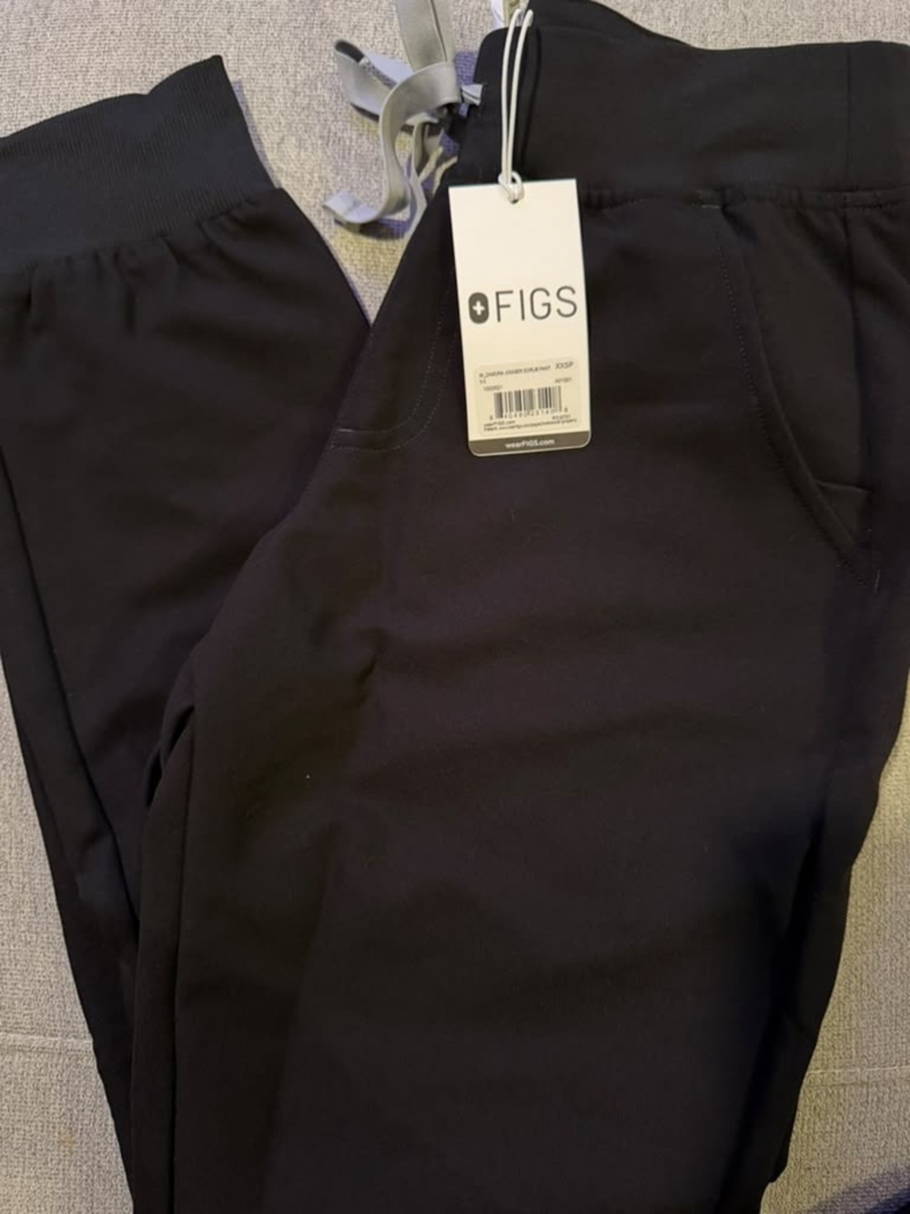Figs Black Zamora jogger scrub pant XXS petite